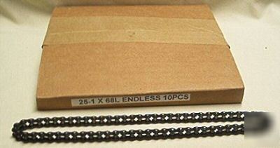 #25 ansi roller chain, lot of 100, 68 pitches, endless