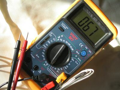 Ampmeter voltmeter capacitor test k thermocouple hvac/r