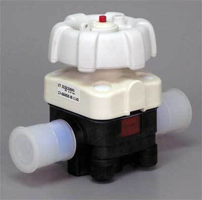 Gemu 677 pfa diaphragm 2/2 way manual valve ips spigot