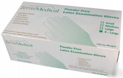  latex powder free exam gloves-10 boxes/case-textured-s