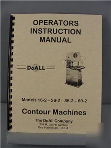 Doall 16-2, 26-2, 36-2 & 60-2 contour operator's manual