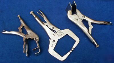 3PC welding clamp set - c-clamp/sheet metal/weld clamp