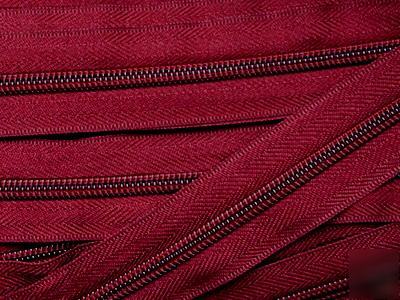 #5 nylon coil zipper chain 20YD (520) red wine