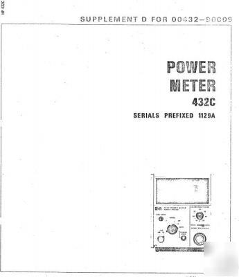 Agilent hp 432C operation & service manual