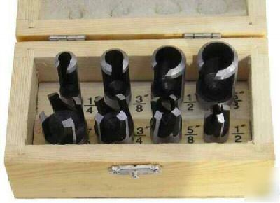 3- wood plug cutter 8-pc set woodworking drill bits