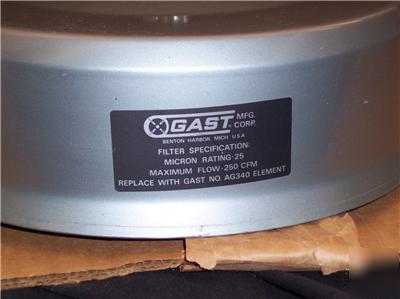 Gast blower filter AJ126F inlet for R6-R6P 