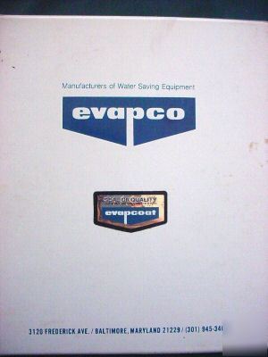 Evapco cooling towers condensers steel manual heating
