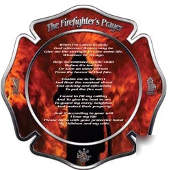 Firefighters prayer firemans decal reflective 12