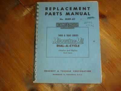 Kearney trecker k&t 1400 1800 mill parts manual 