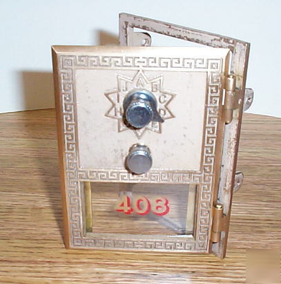 15 original brass post office mail box lockbox doors fs