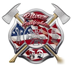 Firefighter retired decal reflective 6