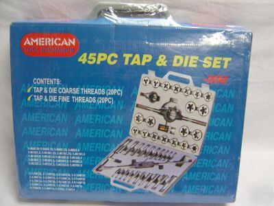  american tool exchange 45 pc tap & die set-sae