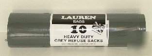 New 10 heavy duty grey refuse sacks 
