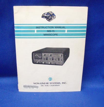 Non-linear systems ms-15 miniscope instruction manual