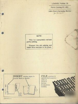 John deere parts catalog for the 35 farm loader