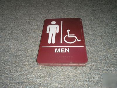 New visu-com ada men 6X9 braille/symbol/text sign