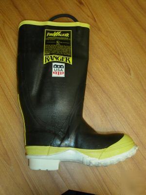 Ranger firewalker rubber firefighting boots, fire, sz 5