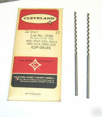 10 number #27 high helix long drill bits cleveland usa