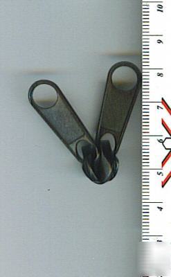 #5 coil zipper 2-tab reversible pulls black 100 pce lot