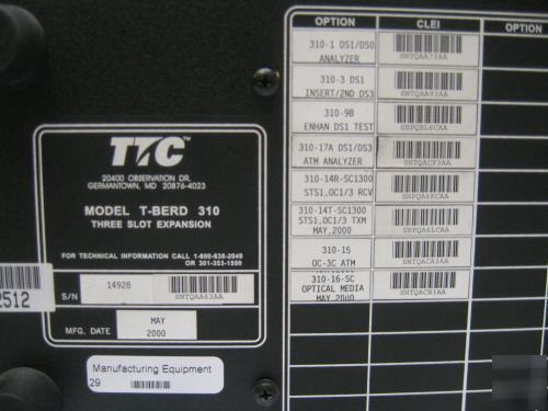 Acterna t-berd 310 carrier analyzer ttc communications