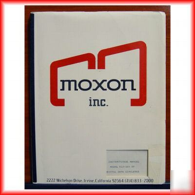 Moxon 912-100 sp digital data simulator service manual