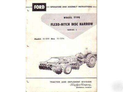 Ford flexo hitch disc harrow l series operator's manual