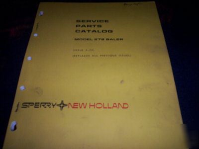 New holland 278 baler service parts catalog book 5-74