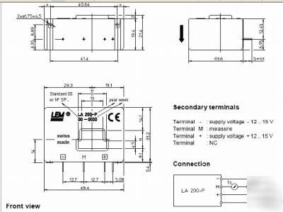 Lem la 200 p 200 amp dc active hall sensor qty 1 nos
