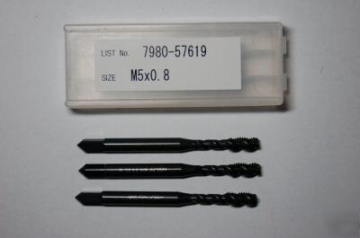 M5 x 0.8 GT6 3 flute nachi viper t series taps - 3 pcs.