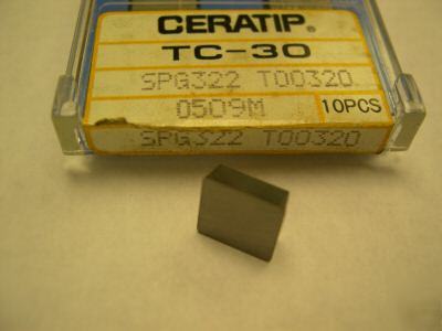 New 10 ea. ceratip inserts SPG322 grade TC30