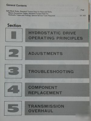Ihc hydrostatic 966 & hydro 100 tractor service manual