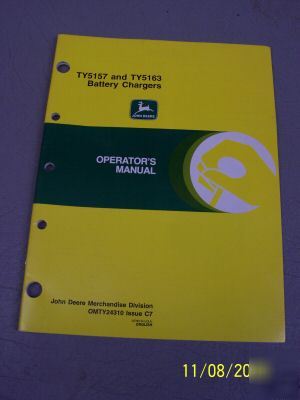 John deere manual battery chargers TY5157 & TY5163