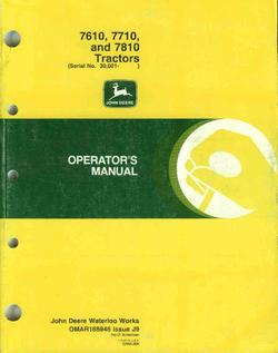 John deere operator's manual 7610 7710 7810 tractors g