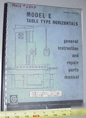 Giddings lewis g&l e horizontal boring mill hbm manual