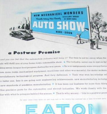 Eaton manufacturing-post war automobile cars 2 1945 ads