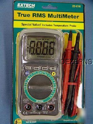 Extech instruments true rms digital multimeter w/probe