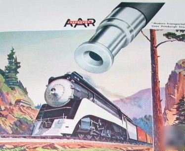 Pittsburgh steel company -locomotive train art -1944 ad