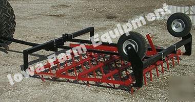 Atv & compact tractor, 5' flip over spike tooth harrow