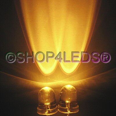 New 500 pcs 8MM wide angle 45KMCD yellow led f/r 40Â° 