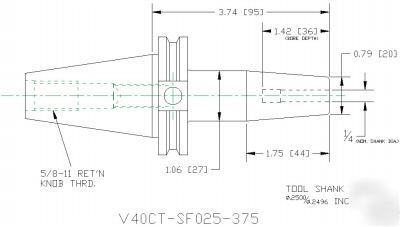 New V40CT SF025 375 thermal toolholding cat adapter