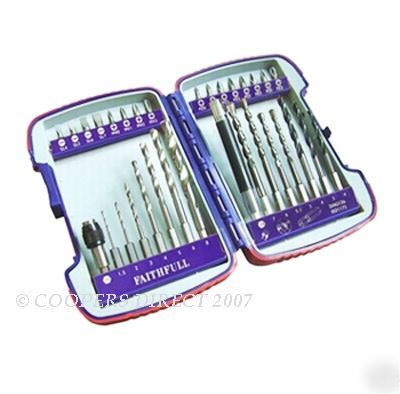 New faithfull 32 piece mixed drill & bit set in case - 