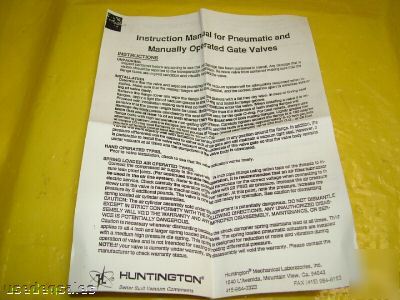 Huntington pneumatic sealed gate valve gvap-150-v