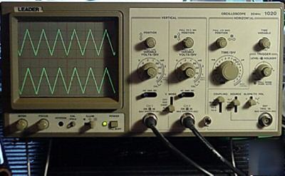 Leader 1020 20 mhz, dual trace oscilloscope 