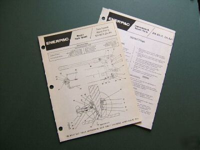 Enerpac eh-80-3 eh-84 instruction & repair parts sheets