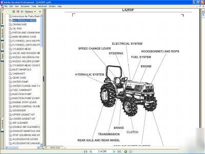 Kubota L4200F 2X4 tractor parts manual