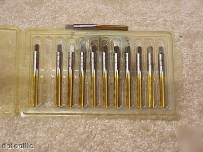 12PC 1/4-28 hss 4FL bottom tin coated taps vermont usa