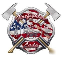 Firefighters lady decal reflective 12