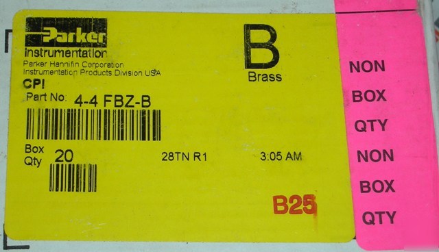 New parker brass fitting 4-4FBZ-b 1/4
