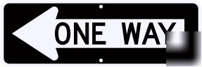 One way sign left arrow street road sign 36