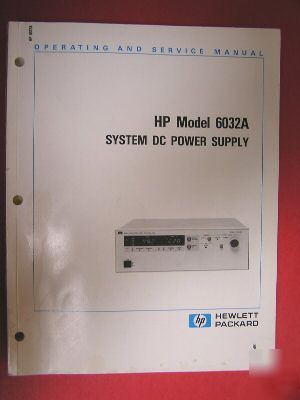 Hp 6032A operating and service manual